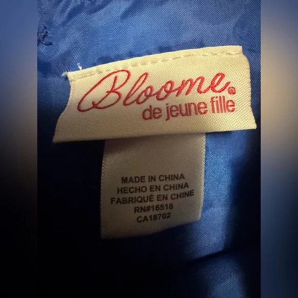 Bloome Girl’s Formal Blue Dress Size 7 - Picture 2 of 4